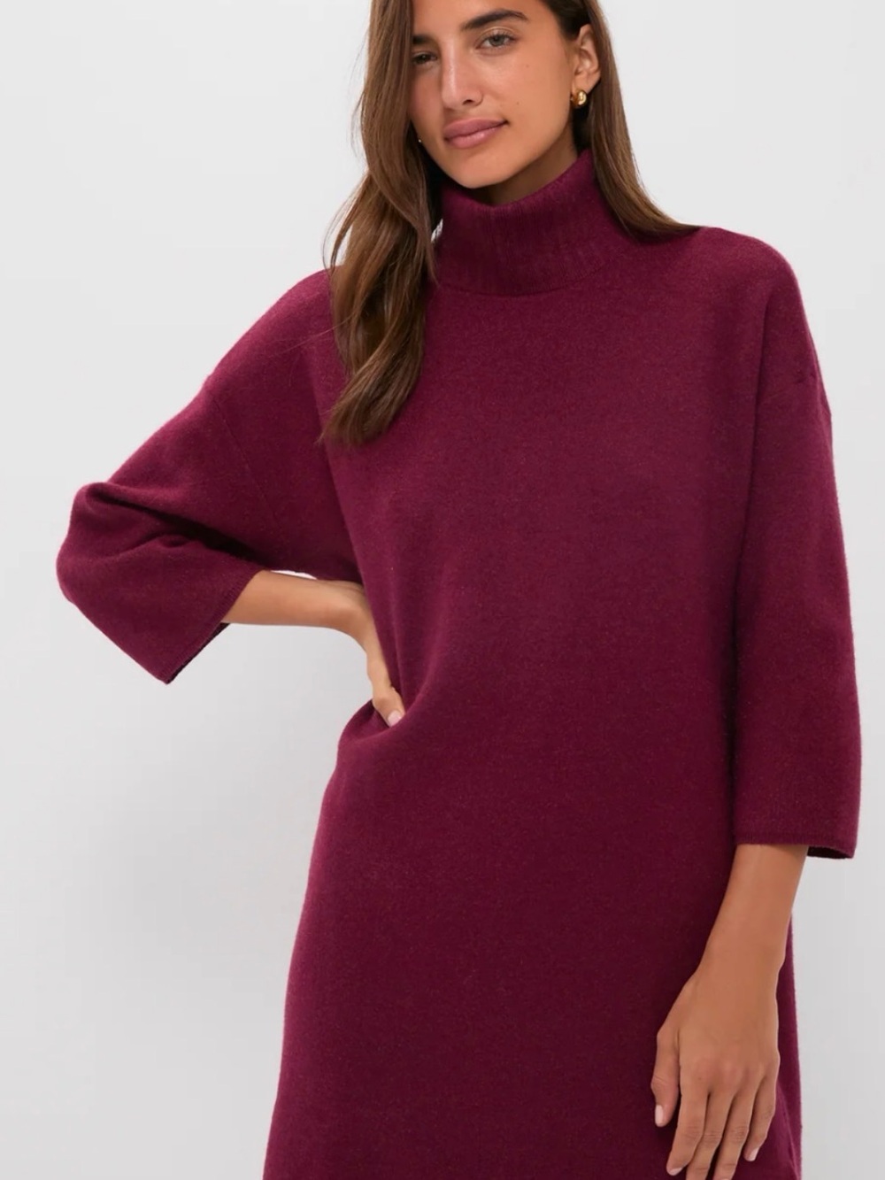 NWOT Tuckernuck Pomander Place Vivienne Burgundy Turtleneck Sweater Dress